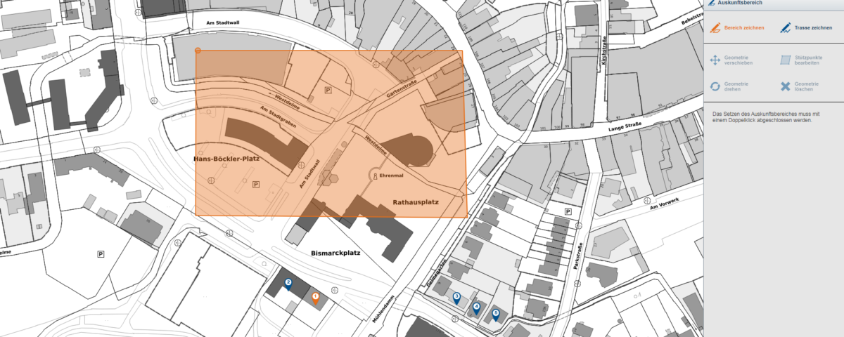 Planauskunft Delmenhorst - Auskunftsbereich festlegen