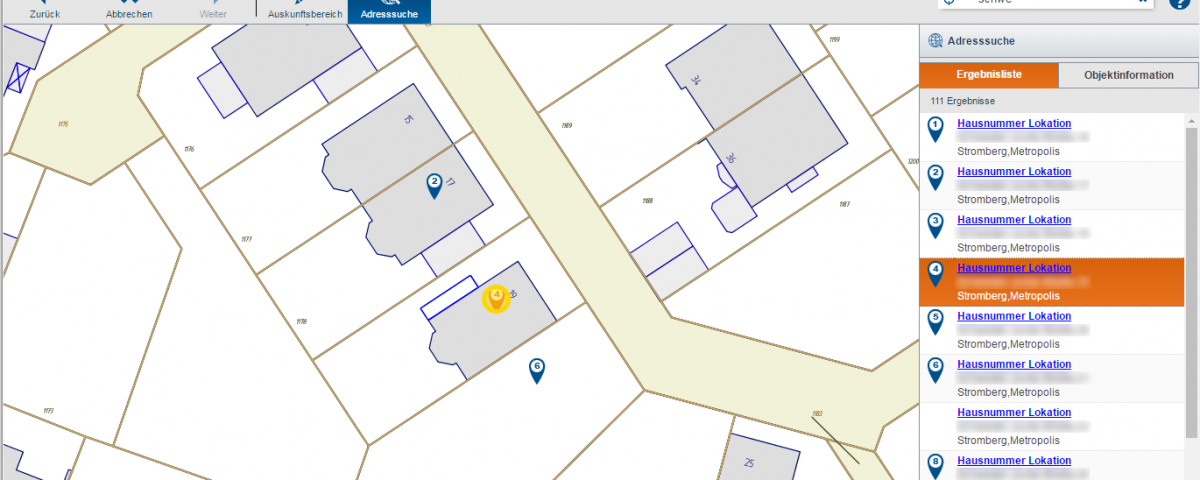 MGC Planauskunft Extern - Adresssuche