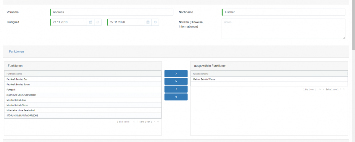 Bereitschaftsplanung - Person