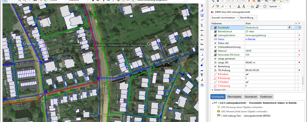 Smallworld 5 - Fachschale Gas mit Googledaten