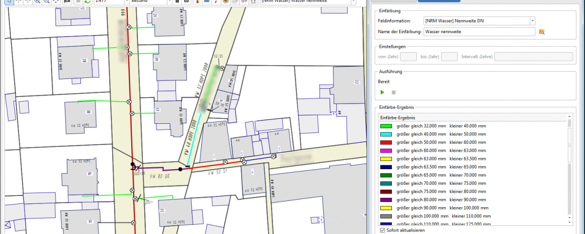 Smallworld Fachschale Wasser - Einfärbung nach Nennweite